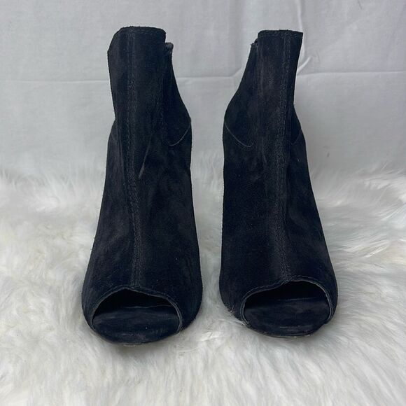 Pedro Garcia Black Suede Stiletto Heel Booties Sz 38.5/ US 6.5-7 - Picture 2 of 7